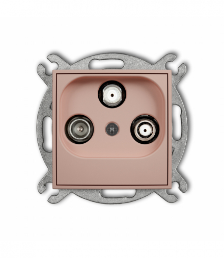 ICON Gniazdo abonenckie 2 wyjścia SAT + TV, Łososiowy Karlik 62IGSN