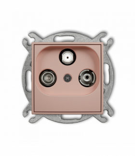 ICON Gniazdo abonenckie RTV-SAT przelotowe 10dB, Łososiowy Karlik 62IGSP