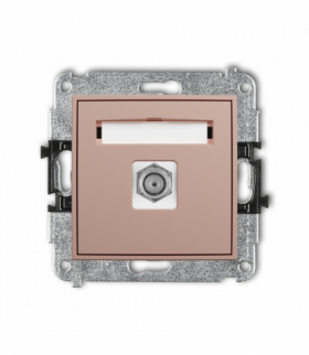 ICON Gniazdo antenowe pojedyncze typu F (SAT) niklowany, Łososiowy Karlik 62IGF-1