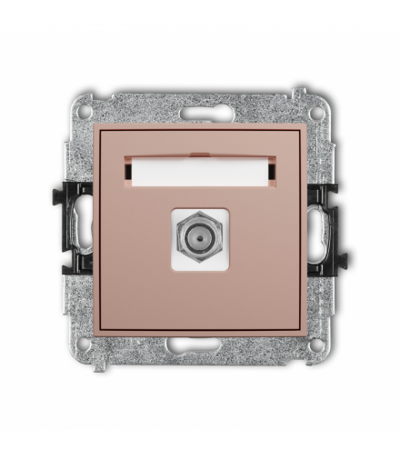 ICON Gniazdo antenowe pojedyncze typu F (SAT) niklowany, Łososiowy Karlik 62IGF-1