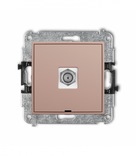 ICON Gniazdo antenowe pojedyncze typu F (SAT) niklowany, bez pola opisowego, Łososiowy Karlik 62IGFBO-1