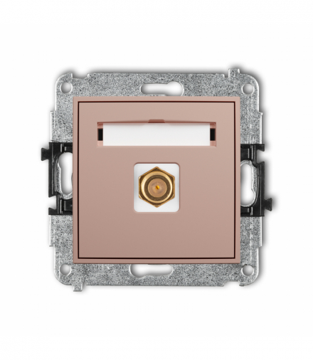 ICON Gniazdo antenowe pojedyncze typu F (SAT) pozłacany, Łososiowy Karlik 62IGF-1.1