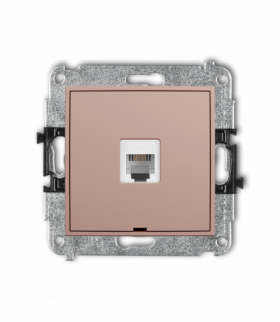 ICON Gniazdo telefoniczne pojedyncze 1xRJ11, 4-stykowy, beznarzędziowe, bez pola opisowego, Łososiowy Karlik 62IGTBO-1