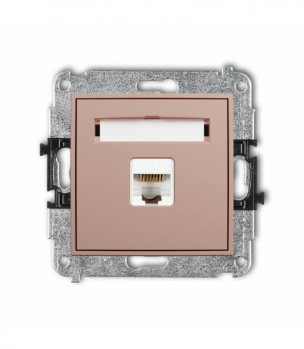 ICON Gniazdo komputerowe pojedyncze 1xRJ45, kat. 5e, 8-stykowy, Łososiowy Karlik 62IGK-1