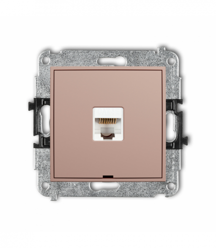 ICON Gniazdo komputerowe pojedyncze 1xRJ45, kat. 5e, 8-stykowy, bez pola opisowego, Łososiowy Karlik 62IGKBO-1