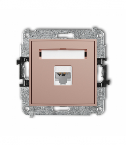 ICON Gniazdo komputerowe pojedyncze 1xRJ45, kat. 6, 8-stykowy, Łososiowy Karlik 62IGK-3