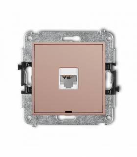 ICON Gniazdo komputerowe pojedyncze 1xRJ45, kat. 6, 8-stykowy, bez pola opisowego, Łososiowy Karlik 62IGKBO-3