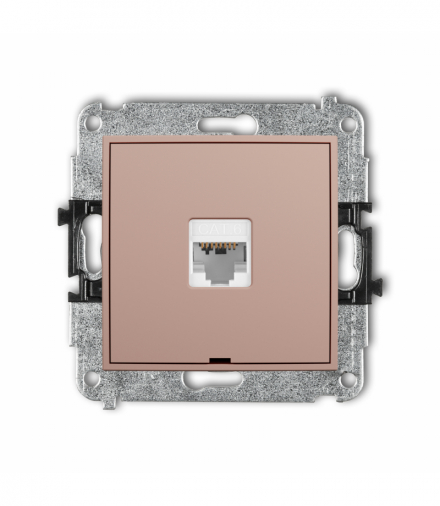 ICON Gniazdo komputerowe pojedyncze 1xRJ45, kat. 6, 8-stykowy, bez pola opisowego, Łososiowy Karlik 62IGKBO-3