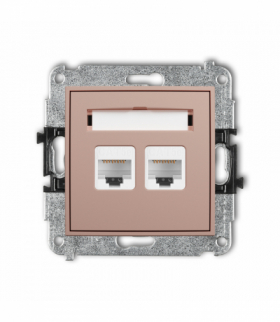 ICON Gniazdo komputerowe podwójne 2xRJ45, kat. 5e, 8-stykowy, Łososiowy Karlik 62IGK-2