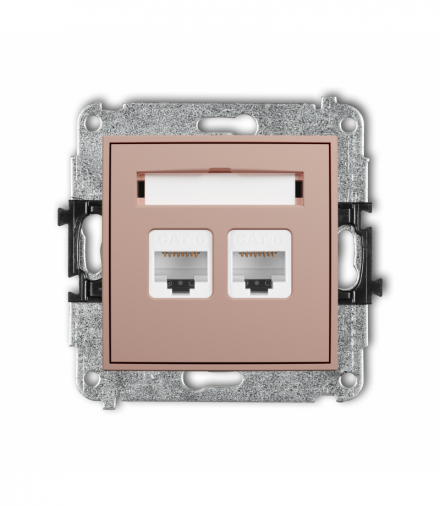 ICON Gniazdo komputerowe podwójne 2xRJ45, kat. 6, 8-stykowy, Łososiowy Karlik 62IGK-4