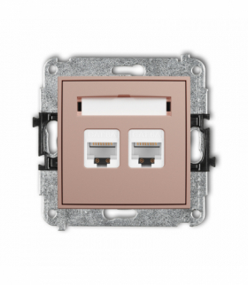 ICON Gniazdo komputerowe podwójne 2xRJ45, kat. 6A, 8-stykowy, Łososiowy Karlik 62IGK-8