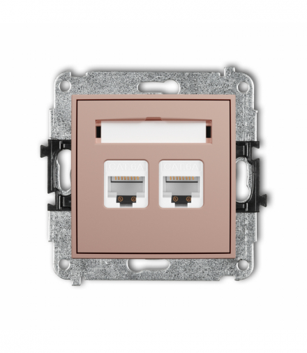 ICON Gniazdo komputerowe podwójne 2xRJ45, kat. 6A, 8-stykowy, Łososiowy Karlik 62IGK-8