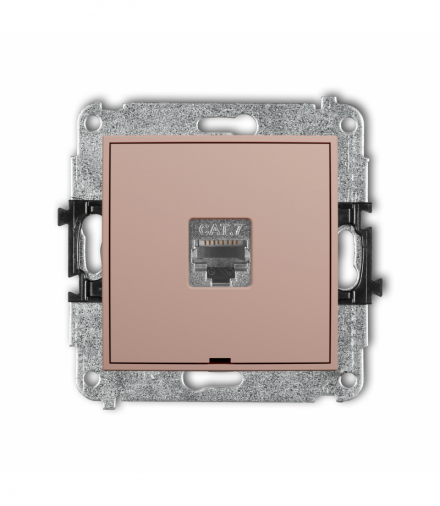 ICON Gniazdo komputerowe pojedyncze 1xRJ45, kat. 7, ekranowany, 8-stykowy, bez pola opisowego, Łososiowy Karlik 62IGKBO-9