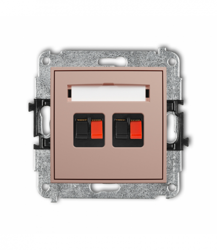 ICON Gniazdo głośnikowe podwójne, Łososiowy Karlik 62IGG-2