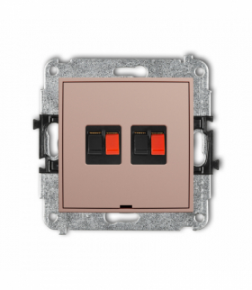 ICON Gniazdo głośnikowe podwójne, bez pola opisowego, Łososiowy Karlik 62IGGBO-2