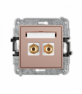ICON Gniazdo głośnikowe pojedyncze (typu banan - czerwony i czarny, pozłacany, 4 mm2, skręcany), Łososiowy Karlik 62IGG-4