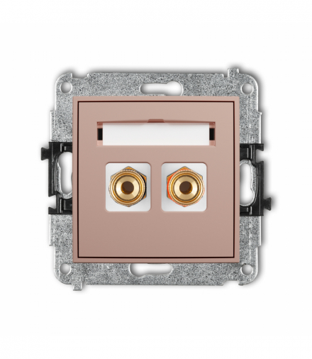 ICON Gniazdo głośnikowe pojedyncze (typu banan - czerwony i czarny, pozłacany, 4 mm2, skręcany), Łososiowy Karlik 62IGG-4