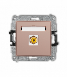 ICON Gniazdo pojedyncze RCA (typu cinch - żółty, pozłacany), Łososiowy Karlik 62IGRCA-1