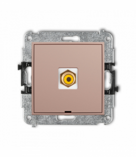 ICON Gniazdo pojedyncze RCA, bez pola opisowego (typu cinch - żółty, pozłacany), Łososiowy Karlik 62IGRCABO-1