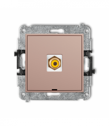 ICON Gniazdo pojedyncze RCA, bez pola opisowego (typu cinch - żółty, pozłacany), Łososiowy Karlik 62IGRCABO-1