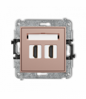 ICON Gniazdo podwójne HDMI 2.1, 8K, Łososiowy Karlik 62IHDMI-6