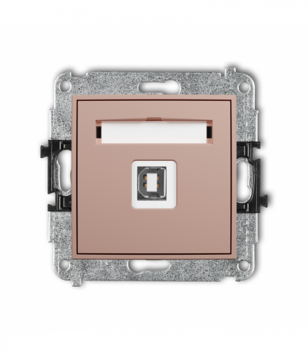ICON Gniazdo pojedyncze USB A-B 2.0, Łososiowy Karlik 62IGUSB-3