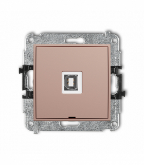 ICON Gniazdo pojedyncze USB A-B 2.0, bez pola opisowego, Łososiowy Karlik 62IGUSBBO-3