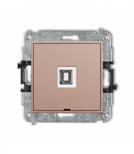 ICON Gniazdo pojedyncze USB A-B 2.0, bez pola opisowego, Łososiowy Karlik 62IGUSBBO-3