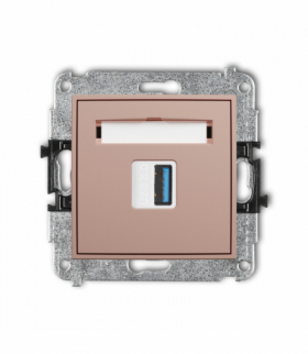 ICON Gniazdo pojedyncze USB A-A 3.0, Łososiowy Karlik 62IGUSB-5