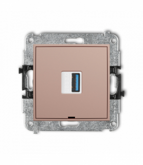 ICON Gniazdo pojedyncze USB A-A 3.0, bez pola opisowego, Łososiowy Karlik 62IGUSBBO-5
