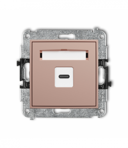 ICON Gniazdo pojedyncze 1xUSB C-C, Łososiowy Karlik 62IGUSB-7