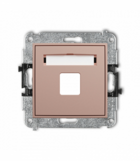 ICON Gniazdo multimedialne pojedncze bez modułu (standard Keystone), Łososiowy Karlik 62IGM-1P