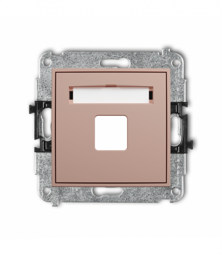 ICON Gniazdo multimedialne pojedncze bez modułu (standard Keystone), Łososiowy Karlik 62IGM-1P