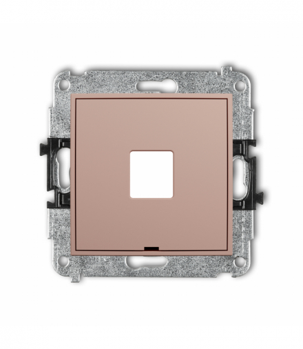 ICON Gniazdo multimedialne pojedyncze bez modułu, bez pola opisowego (standard Keystone), Łososiowy Karlik 62IGMBO-1P