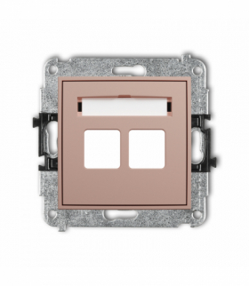 ICON Gniazdo multimedialne podwójne bez modułu (standard Keystone), Łososiowy Karlik 62IGM-2P
