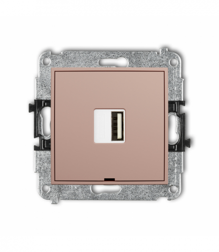 ICON Ładowarka USB A, 10W max., 5V, 2A, bez pola opisowego, Łososiowy Karlik 62ICUSBBO-3