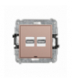 ICON Ładowarka USB podwójna 2xUSB A, 15,5W max., 5V, 3.1A, bez pola opisowego, Łososiowy Karlik 62ICUSBBO-6