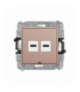 ICON Ładowarka USB podwójna 2xUSB C, 20W max., bez pola opisowego, Łososiowy Karlik 62ICUSBBO-7