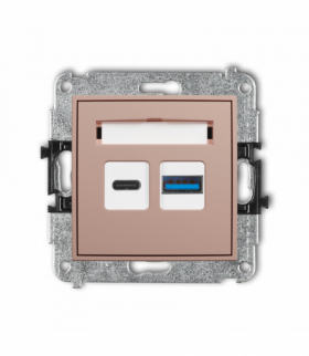 ICON Ładowarka USB podwójna USB C + USB A, 20W max., Łososiowy Karlik 62ICUSB-8