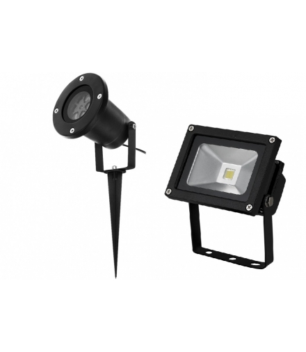 Dekoracyjny projektor LED BIAŁE ŚNIEŻYNKI + NAŚWIETLACZ 10W !