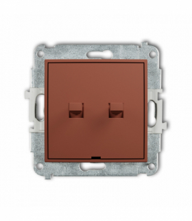 ICON Łącznik zwierny, świecznikowy w stylu amerykańskim (dwa klawisze bez piktogramów, wspólne zasilanie), terakota Karlik 63IWPUS-44.1