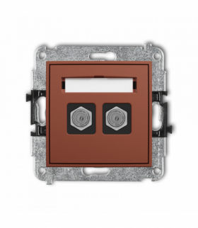 ICON Gniazdo antenowe podwójne typu F (SAT) niklowany, terakota Karlik 63IGF-2