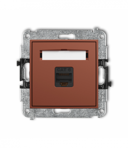 ICON Gniazdo komputerowe pojedyncze 1xRJ45, kat. 6, 8-stykowy, terakota Karlik 63IGK-3