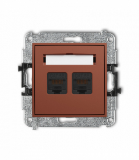 ICON Gniazdo komputerowe podwójne 2xRJ45, kat. 5e, 8-stykowy, terakota Karlik 63IGK-2