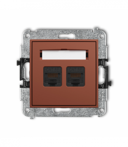 ICON Gniazdo komputerowe podwójne 2xRJ45, kat. 5e, 8-stykowy, terakota Karlik 63IGK-2