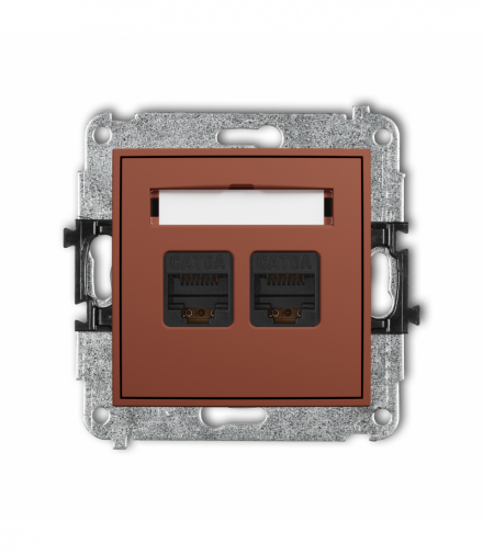 ICON Gniazdo komputerowe podwójne 2xRJ45, kat. 6A, 8-stykowy, terakota Karlik 63IGK-8