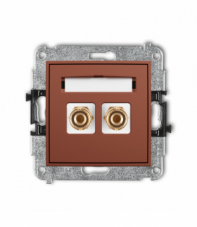 ICON Gniazdo głośnikowe pojedyncze (typu banan - czerwony i czarny, pozłacany, 4 mm2, do lutowania), terakota Karlik 63IGG-3