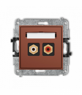 ICON Gniazdo podwójne RCA (typu cinch - biały i czerwony, pozłacany), terakota Karlik 63IGRCA-2