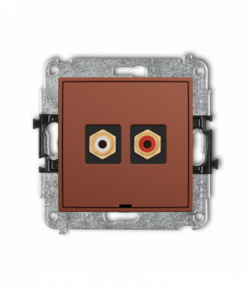 ICON Gniazdo podwójne RCA, bez pola opisowego (typu cinch - biały i czerwony, pozłacany), terakota Karlik 63IGRCABO-2