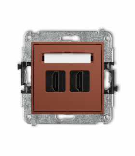 ICON Gniazdo podwójne HDMI 2.1, 8K, terakota Karlik 63IHDMI-6